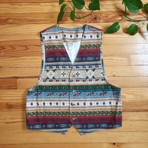 Vivaldi Jeanwear Vintage Made in the U.S.A. Multi-Colored Button Vest - large